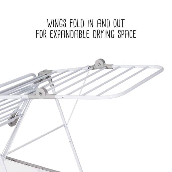 Large Expandable and Collapsible Gullwing Clothes Drying Rack