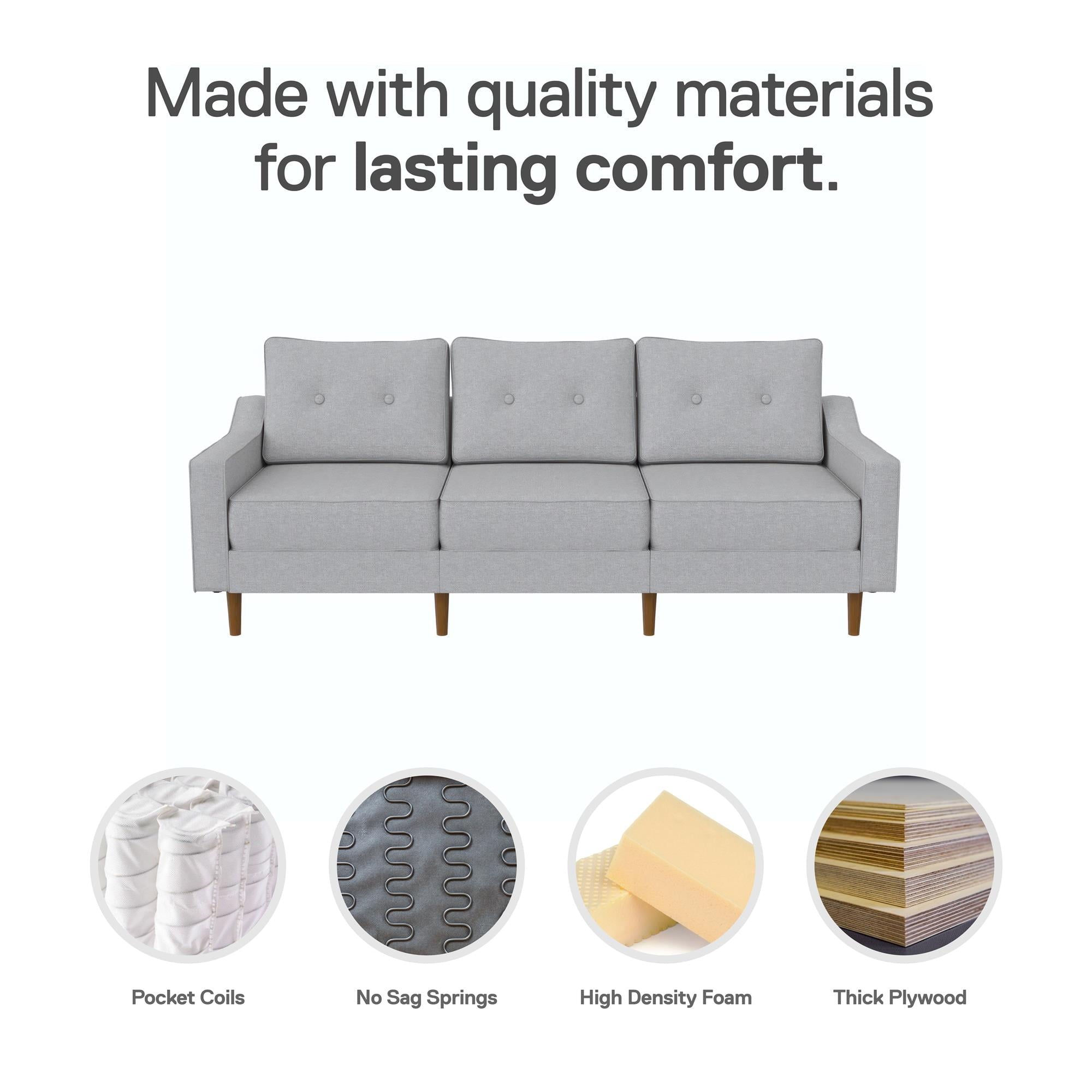 DHP Zion Modular 3-Seater Sofa, Gray Linen