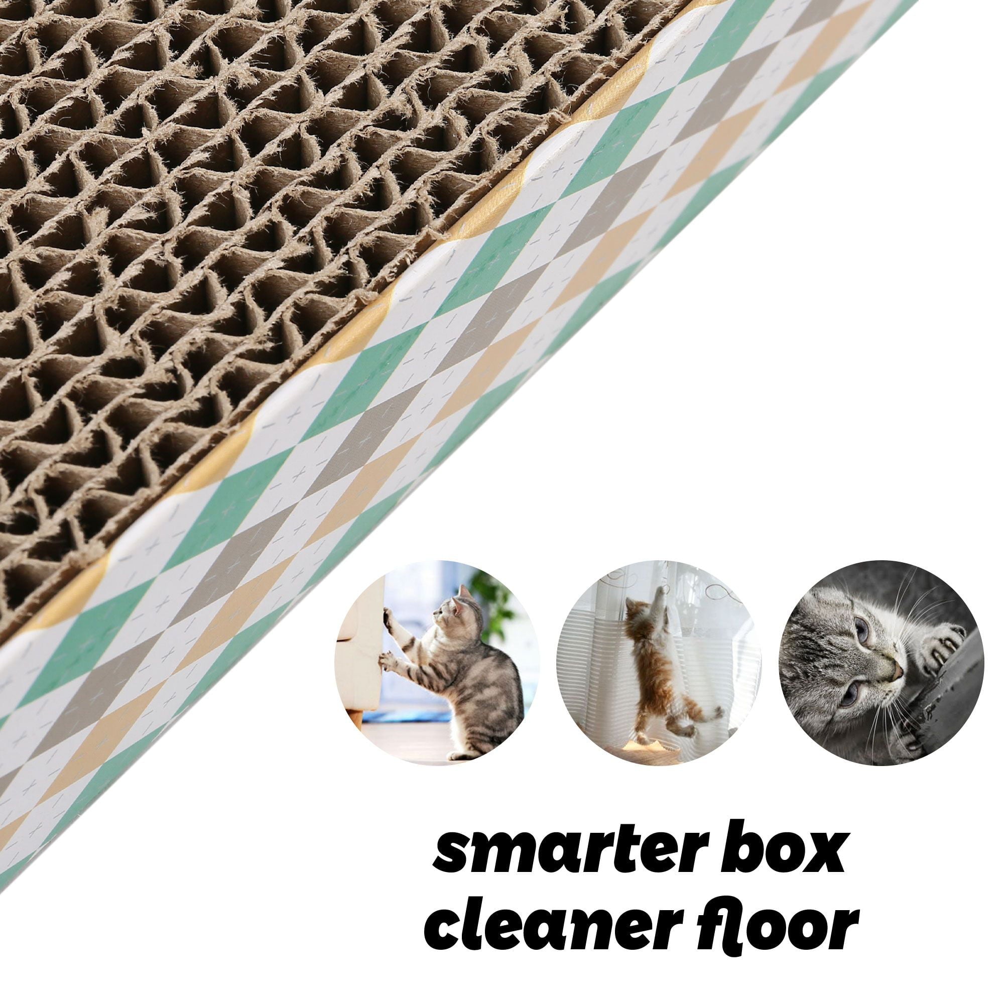 PrimePets XL Wide Cat Scratcher with Catnip,3 Pack Reversible Cat Scratch Pad with Box
