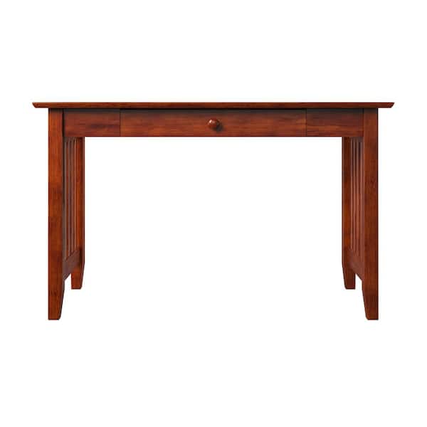 24 in. Rectangular Walnut 1 Drawer Computer Desk with Solid Wood Material