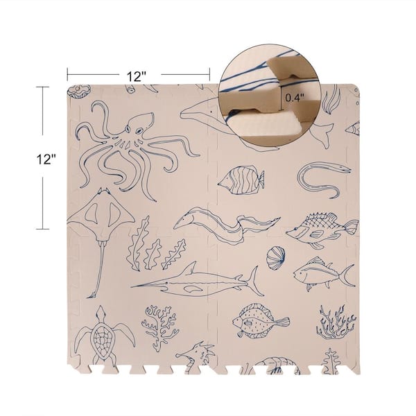 12 in. x 12 in. x 0.4 in. Stick Figure EVA Interlocking Foam Floor Mat Exercise Protect Flooring (16-Tiles) (16 sq. ft.)