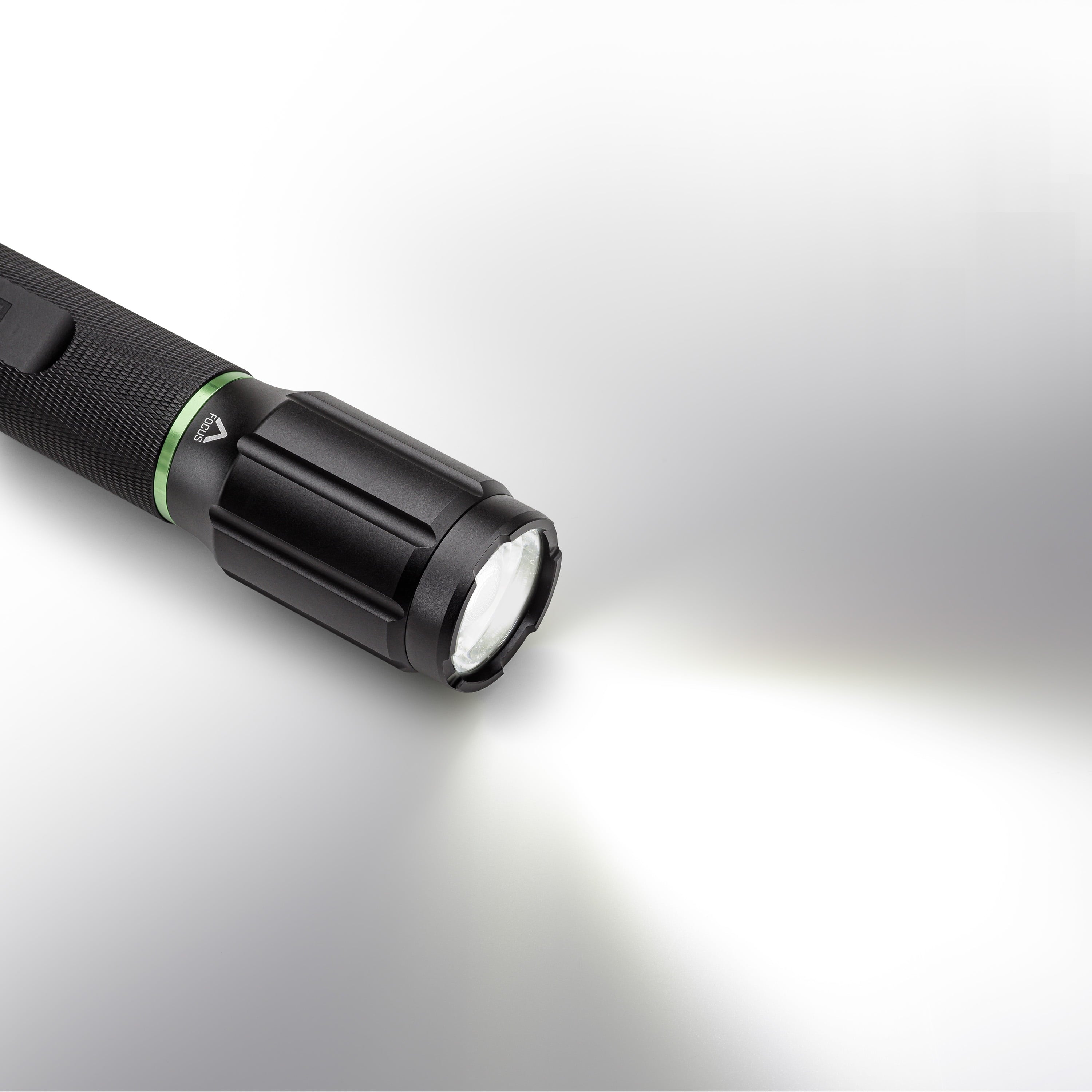 Bushnell 1800 Lumen Rechargeable Focusing Flashlight - IPX8 Waterproof, Black & Green