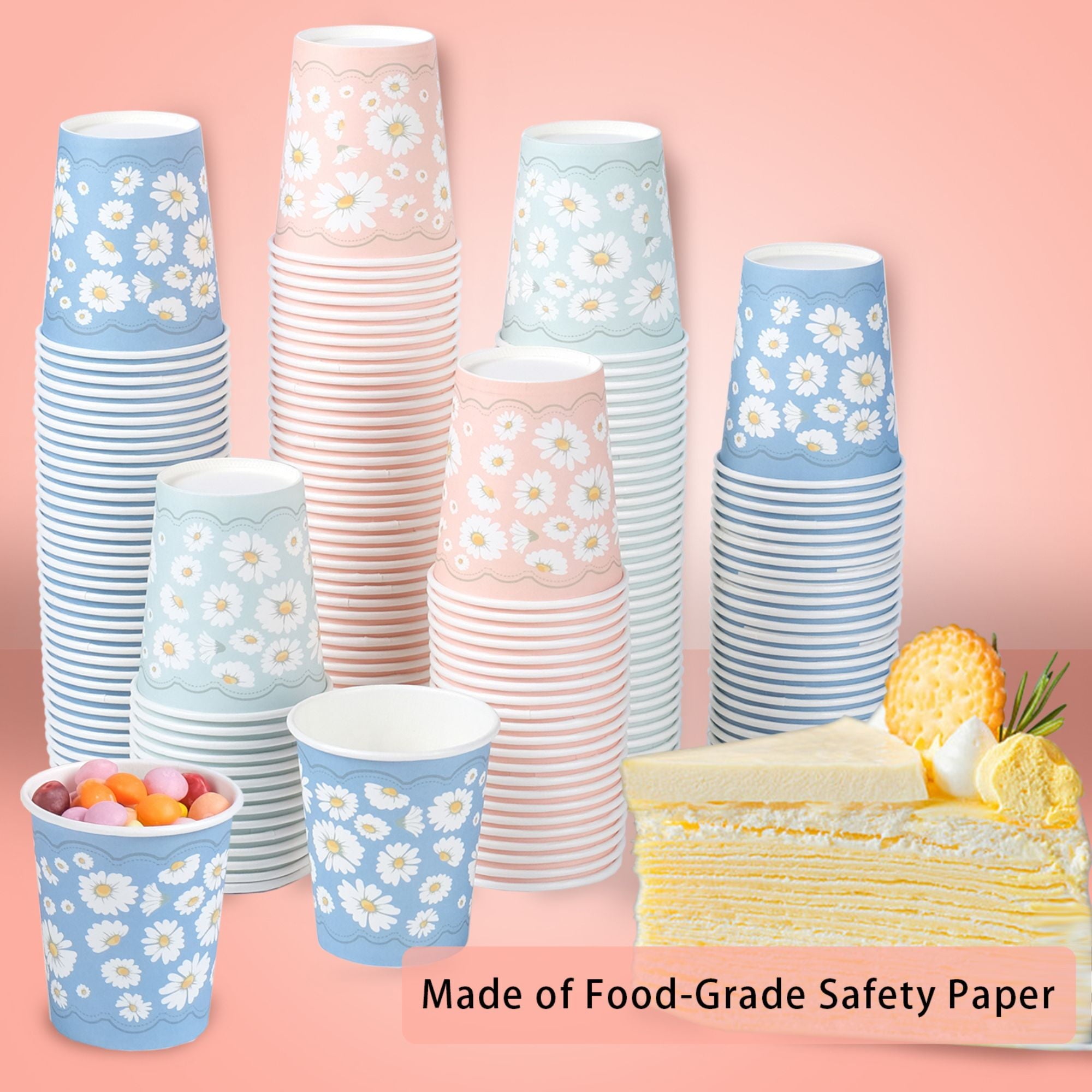 Lamosi Small Paper Cups Mouthwash Cups Disposable Cups 3 oz 300 Count