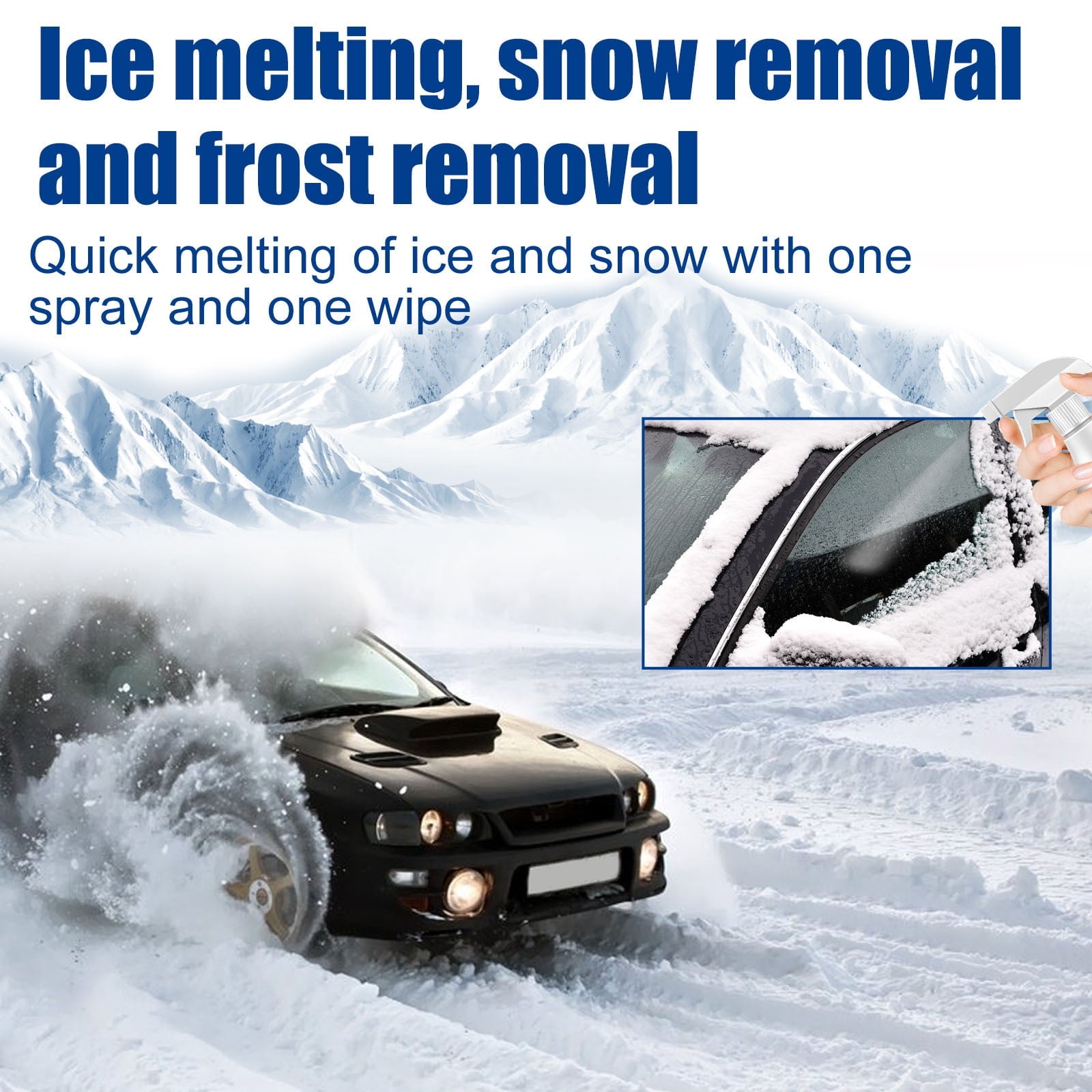 Banghong 60ml Snow Melt Spray De-Icer,Defroster Sprayer Glass De-Icer Ice Melt Antifreeze Snow Melt