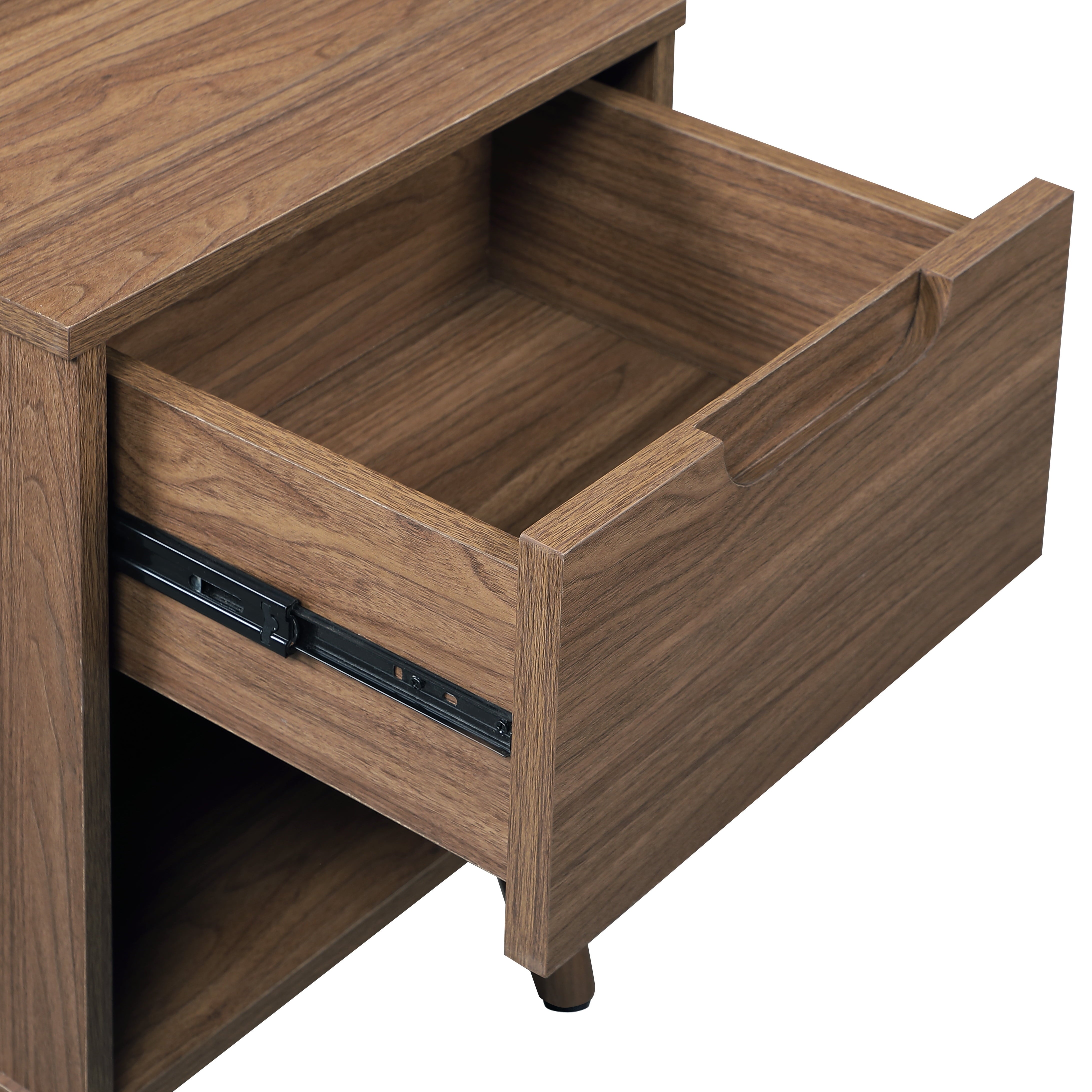 Mainstays Modern 1 Drawer Bedroom Nightstand, Brown Walnut