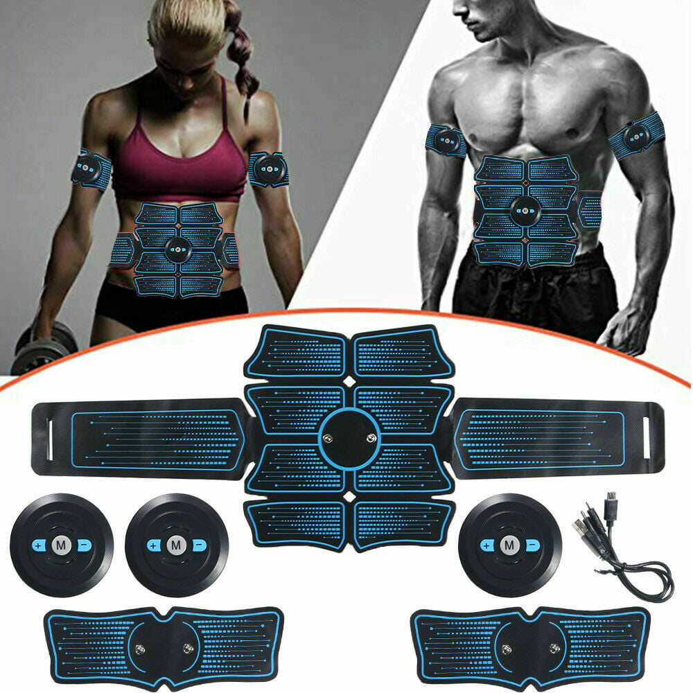 Onemayship EMS Muscle Stimulator ABS Belt for Men and Women,Arm and Leg Trainer,Home Gym Fitness Equipment 6 Modes USB Charging