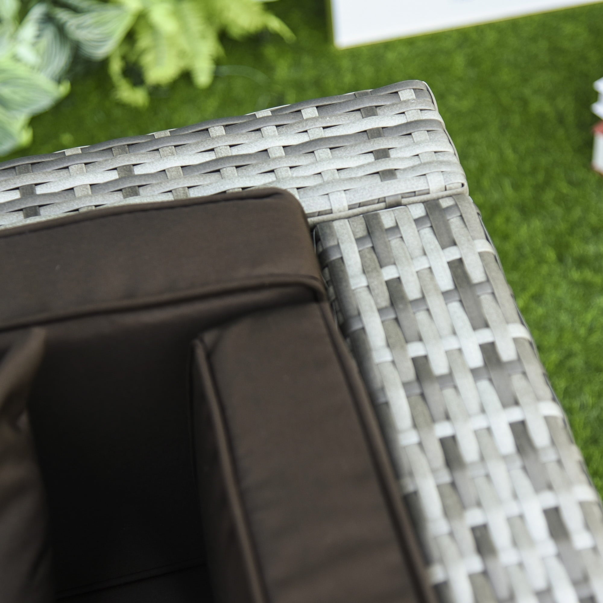 Outsunny 7pc Sectional Wicker Patio Furniture, Charcoal