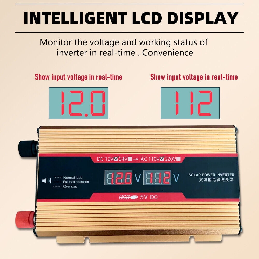MDHAND 6000W/5000W/4000W Car Power Inverter Pure Sine Wave DC 12V to AC 110V Solar Converter