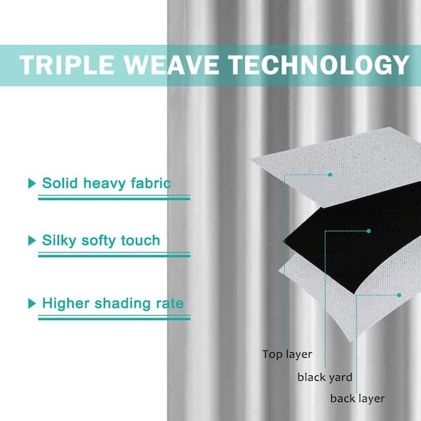 50 in x 120 in Patio Outdoor Curtain UV Privacy Drape Thick Waterproof Fabric Heavy Duty Indoor Panel , Grey