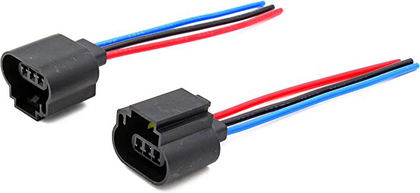 Alla Lighting T5-1/4 P26.4t Base 85908 9008 H13 Sockets Female Adapter High Temp Wiring Harness Wire Replacement