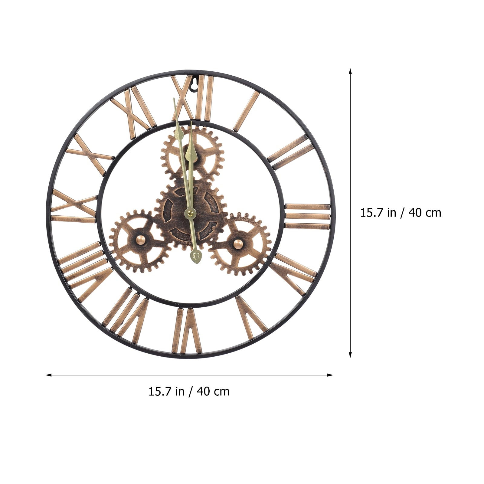 Homemaxs 1Pc Round Wall Clock American Style Wall Clock Simple Living Room Hanging Clock