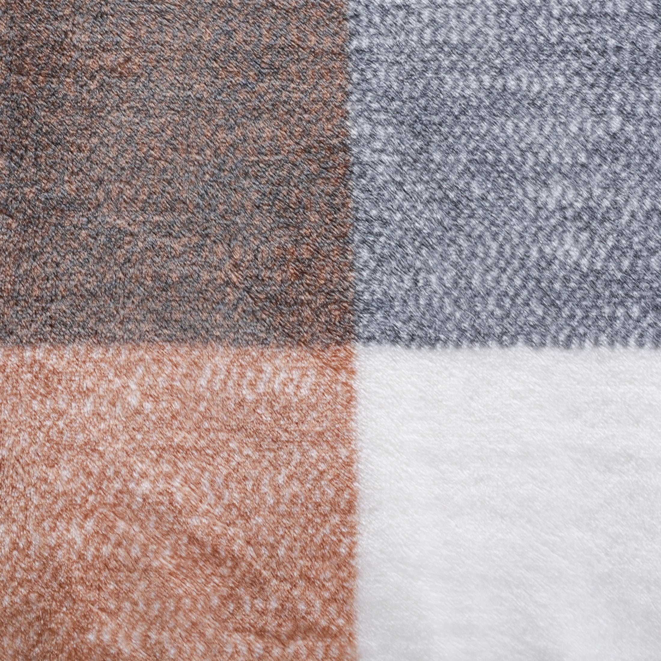 Better Homes & Gardens Heavyweight Recycled Polyester Velvet Plush Throw, Neutral Plaid, 50