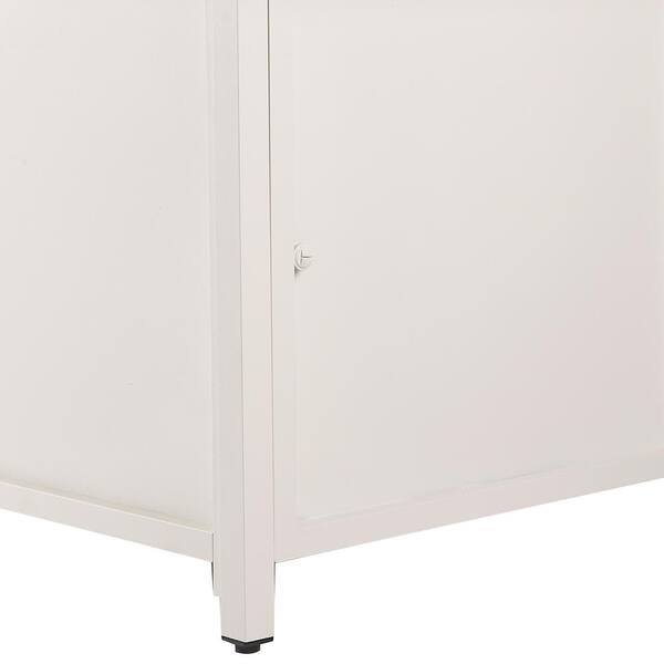 46 in. x 31 in. White Rectangular Aluminum Propane Fire Pit Table, Glass Beads, 2 Covers, Lid, 55,000 BTUs