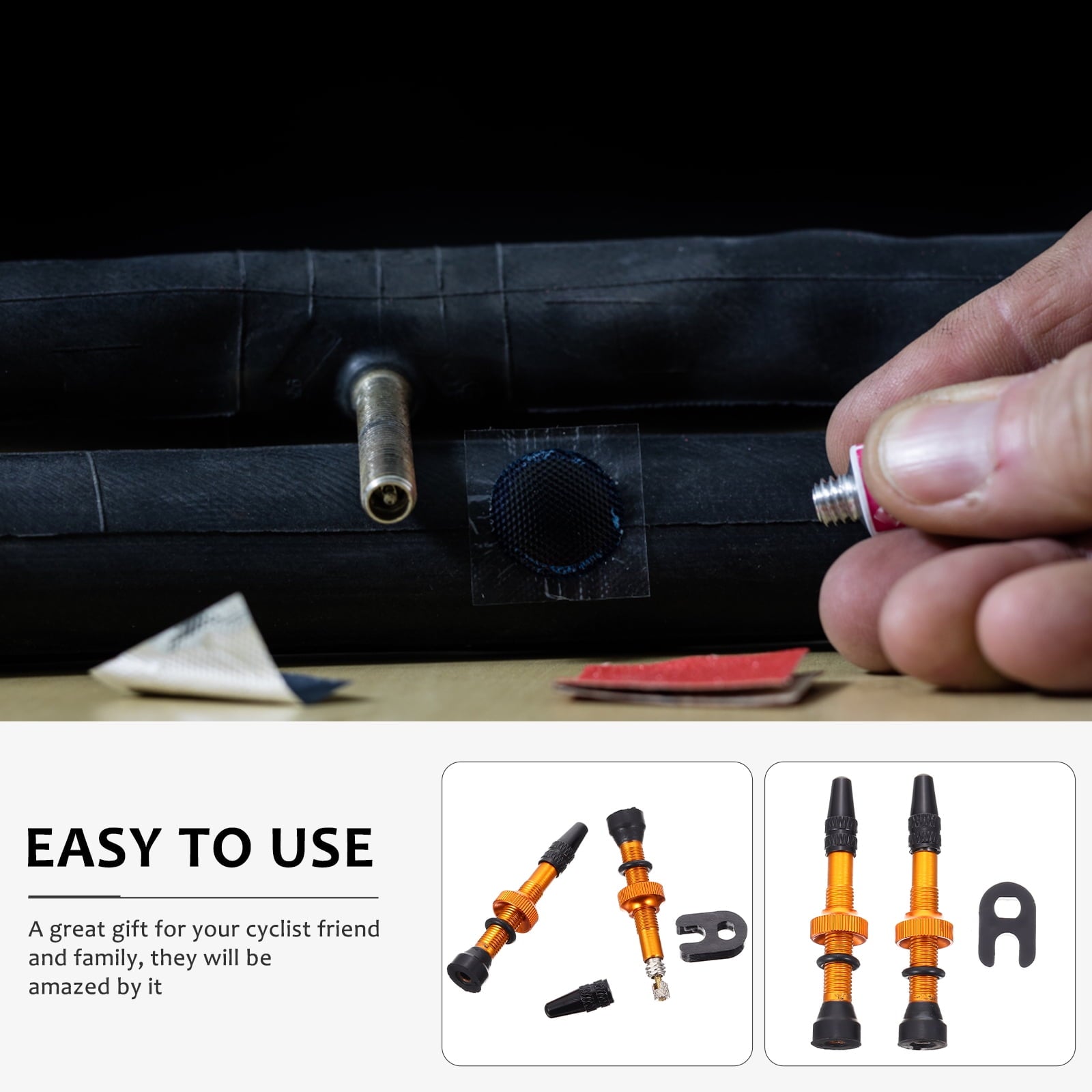 1 Pair Bike Tire Valves Stems Metal Tubeless Valves Stems Bike Tire Valves Stems