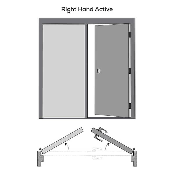 60 in. x 80 in. Half Louver 1-Panel Unfinished Pine Wood Right Hand Active Double Prehung Interior Door