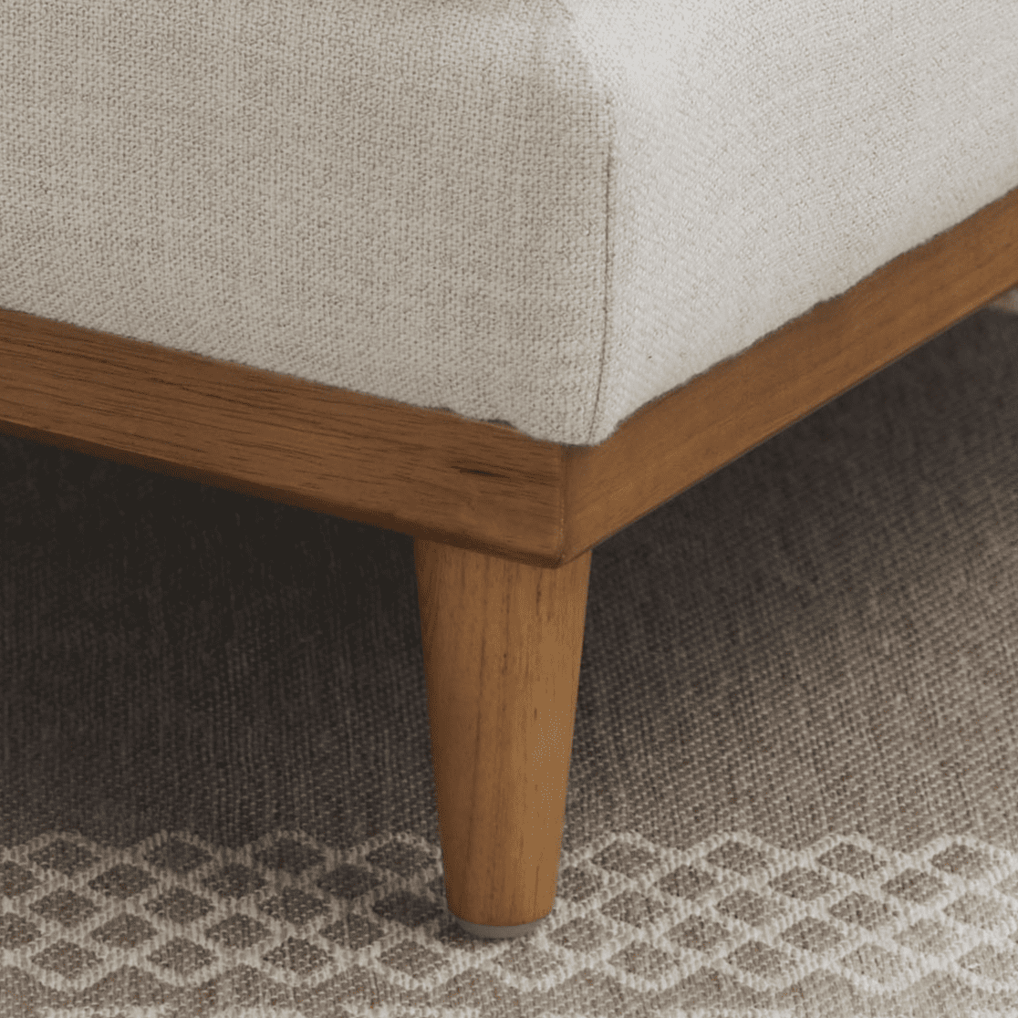 Better Homes & Gardens Springwood Square Wood Frame Ottoman, Charcoal Finish