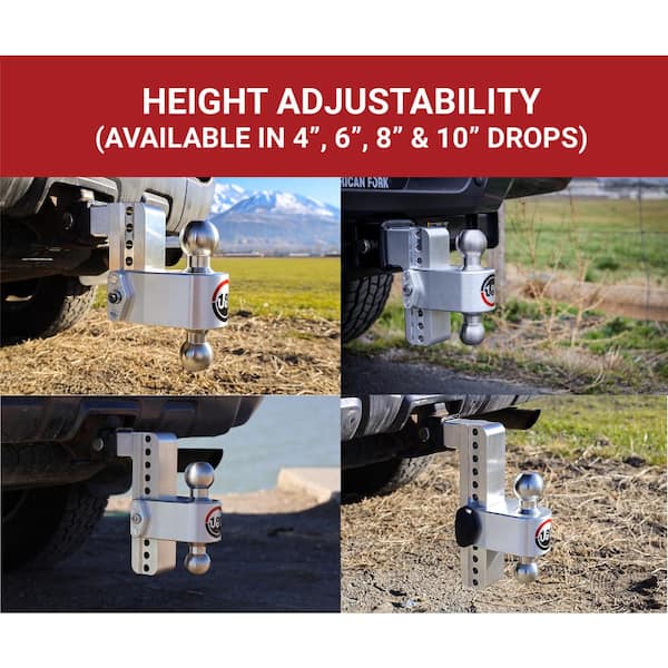 180 HITCH LTB8-2.5-KA 8 in. Drop Hitch, 2.5 in. Receiver 18,500 LBS GTW - Keyed Alike Key Lock and Hitch Pin