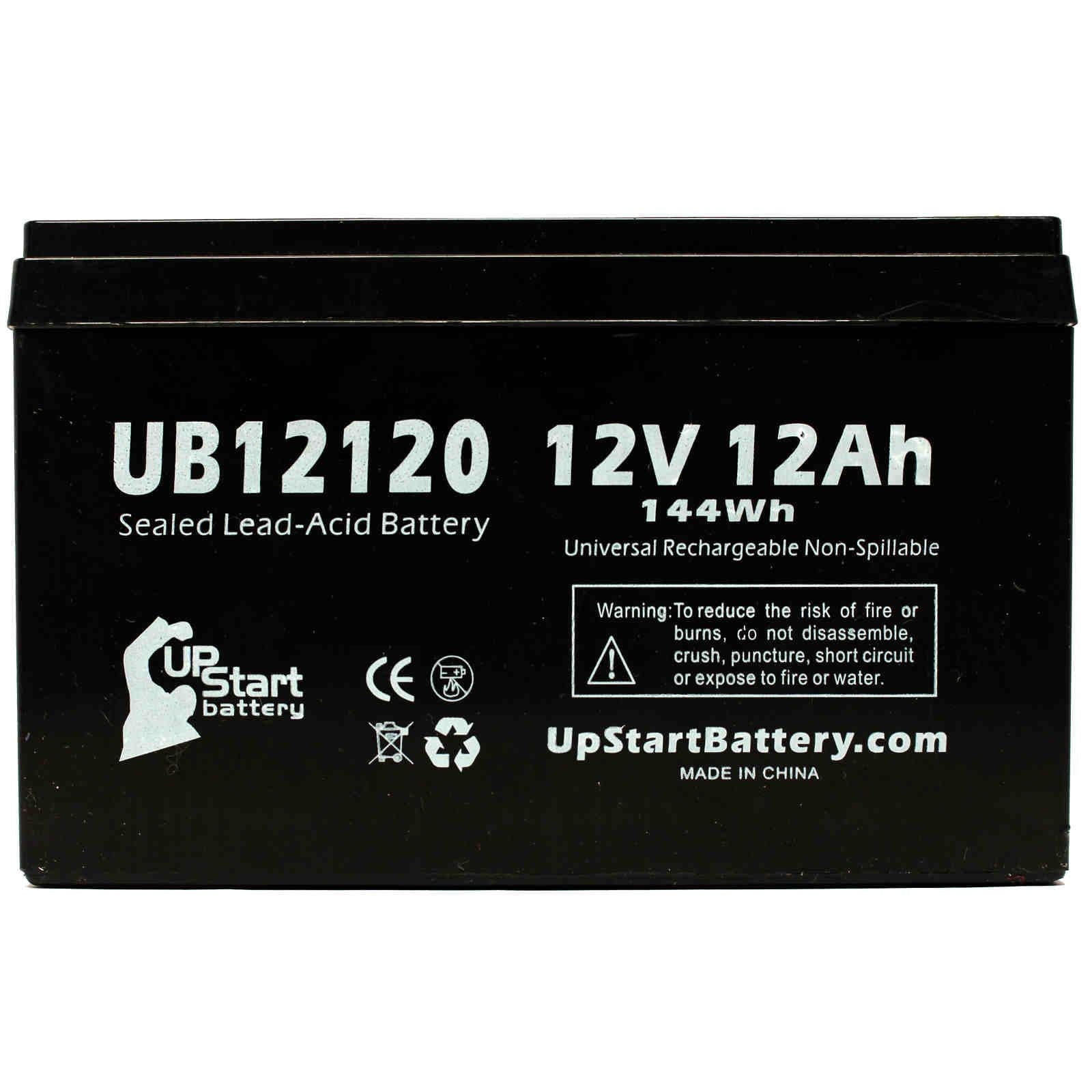 2x Pack - Mongoose CX24V450 Battery Replacement - UB12120 Universal Sealed Lead Acid Battery (12V, 12Ah, 12000mAh, F1 Terminal, AGM, SLA) - Includes 4 F1 to F2 Terminal Adapters