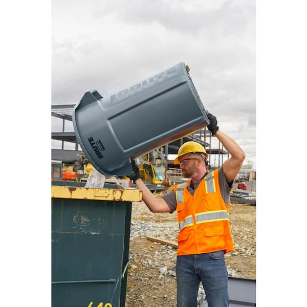 Brute 44 Gal. Grey Round Vented Wheeled Trash Can