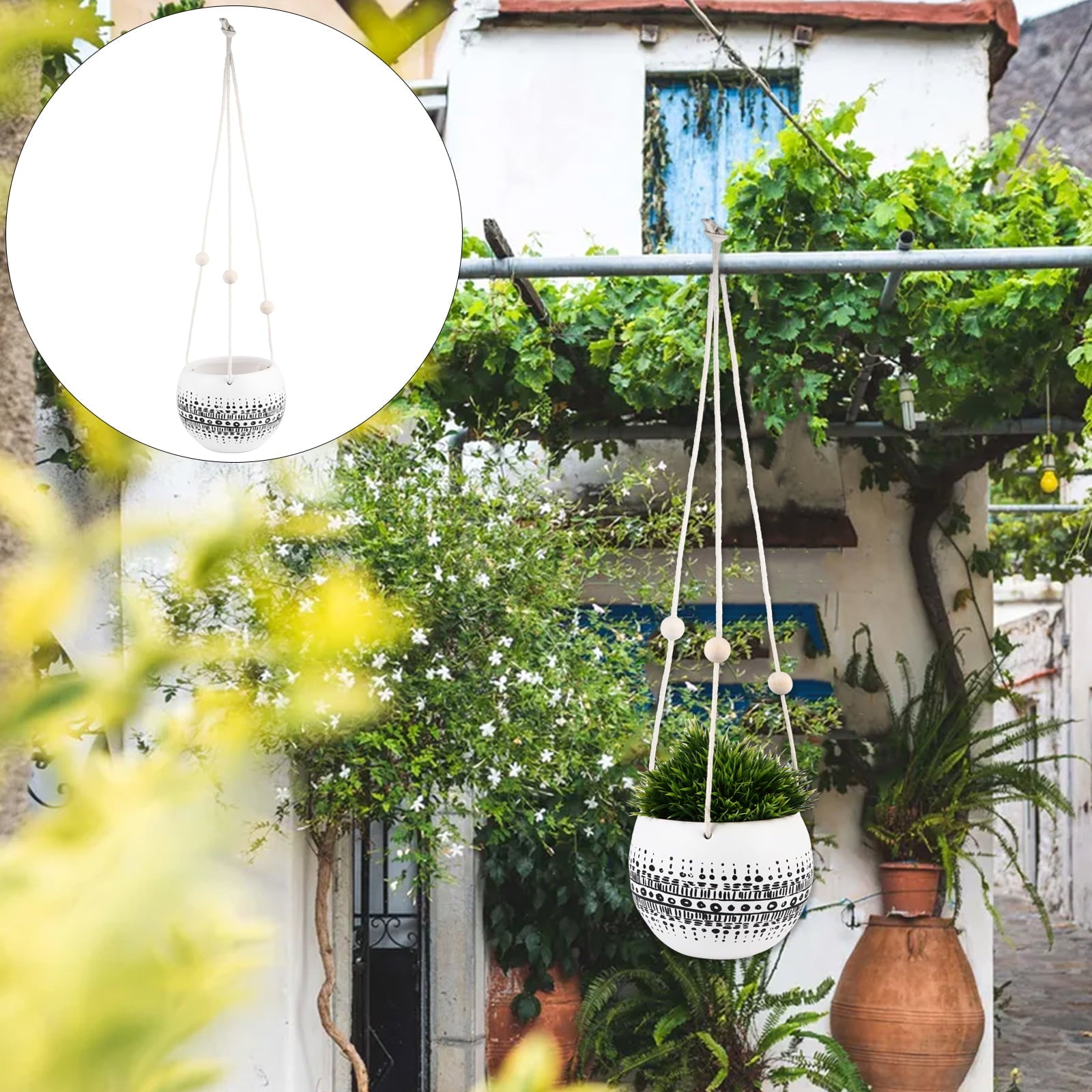 HOMEMAXS Hanging Plant Pot Ceramic Succulent Planter Wall Hanging Planting Flowerpot