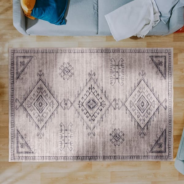 Anita Road Multi 4 ft. x 6 ft. Machine Washable Indoor Area Rug