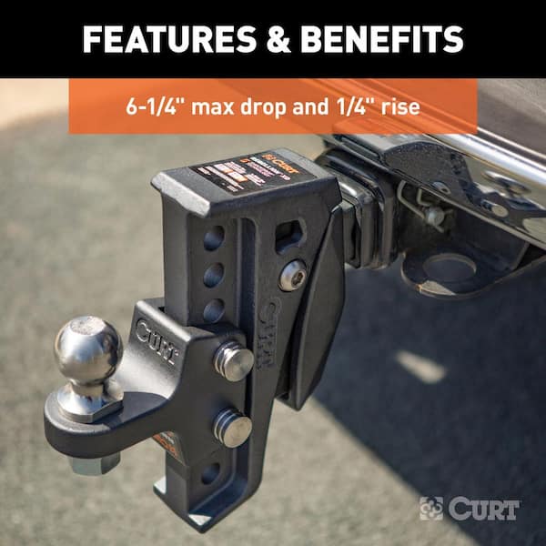 15,000 lbs. 6 in. Drop Rebellion XD Adjustable Cushion Trailer Hitch Ball Mount (2 in. Shank)