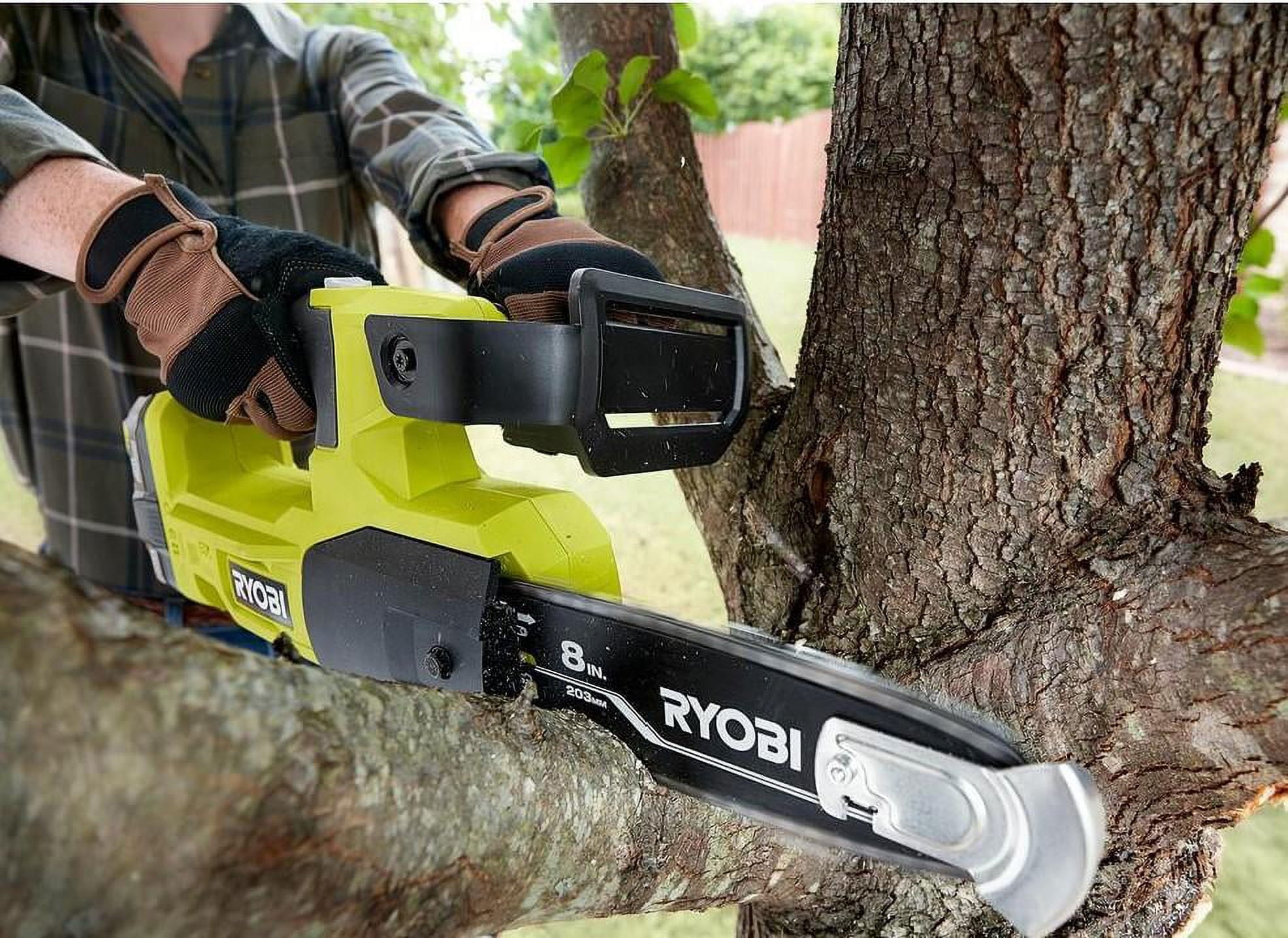 Ryobi One+ 8 in. 18-Volt Lithium-Ion Battery Pruning Chainsaw (Tool-Only)