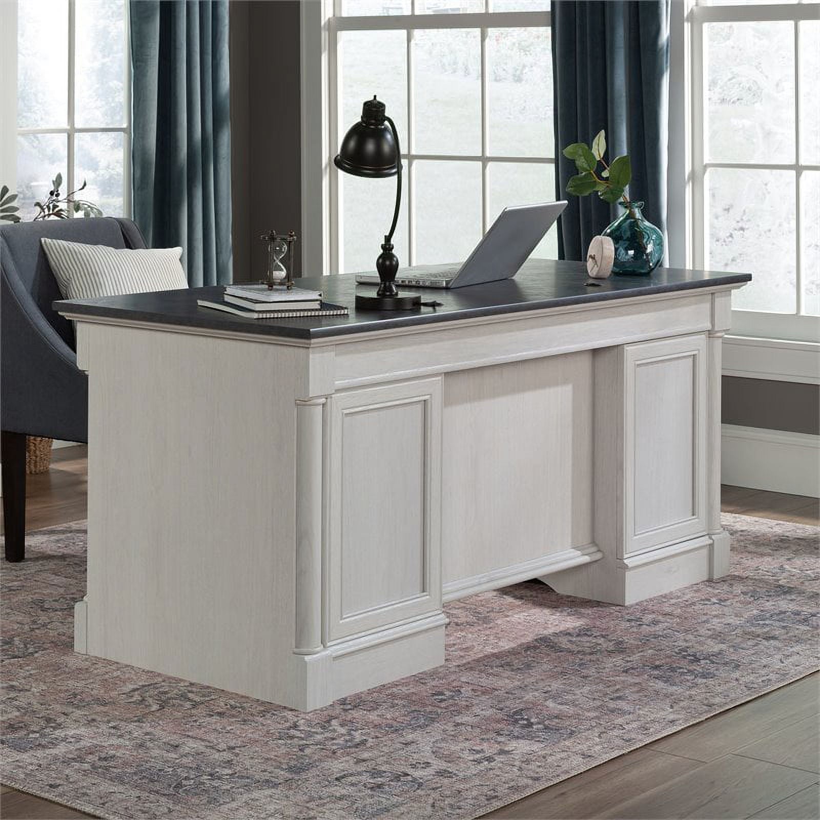 Sauder Palladia Executive Home Office Desk, Glacier Oak Finish