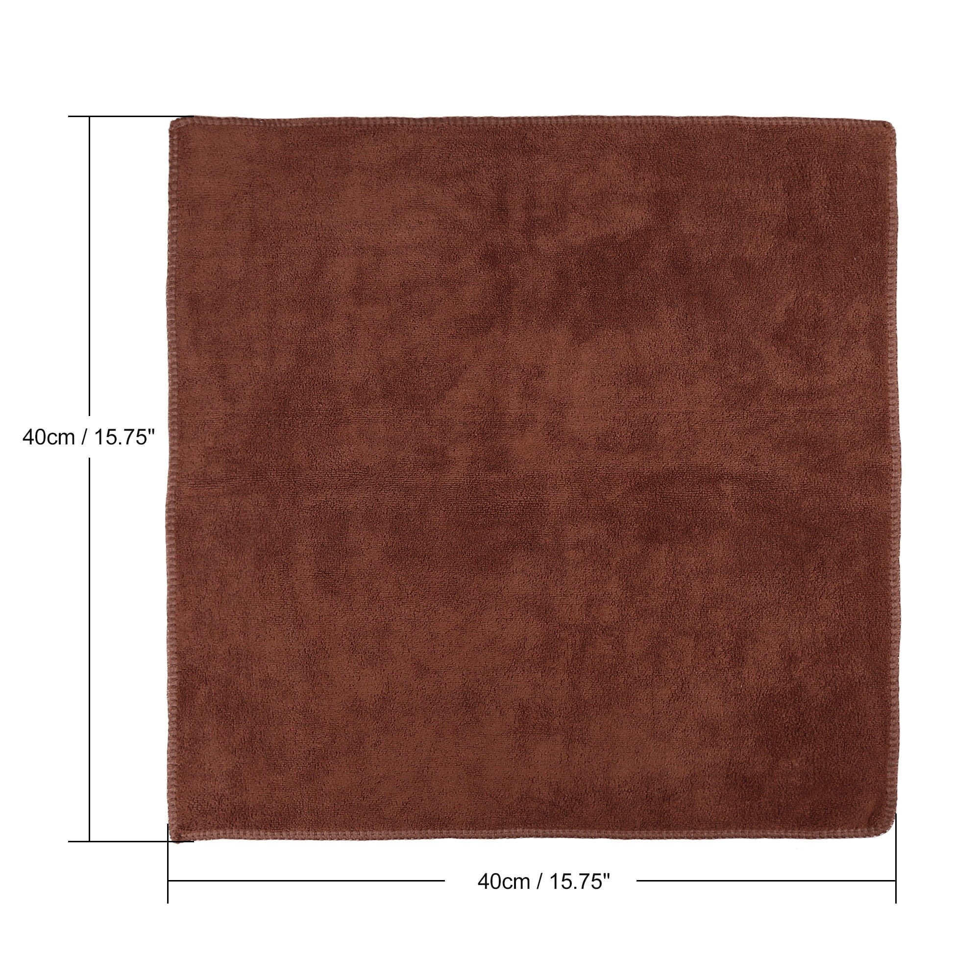 3pcs 400gsm Brown Microfiber Cleaning Cloth Absorbent Car Washing Towel 40 x 40cm