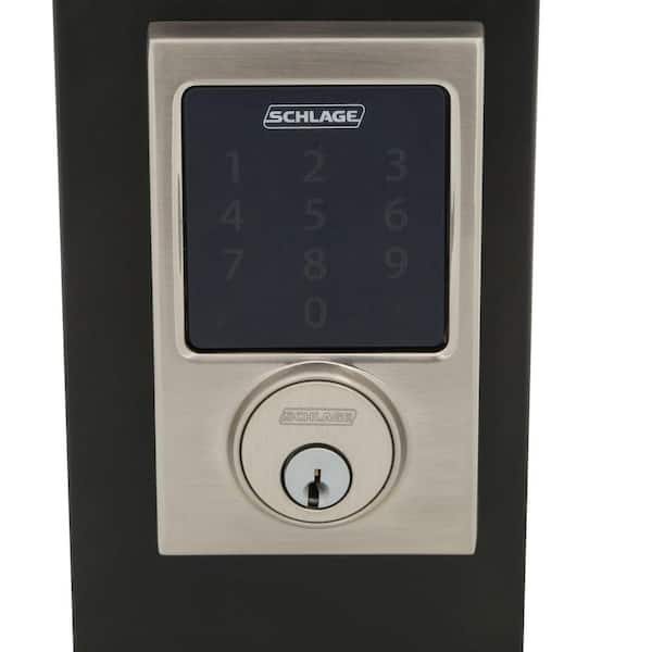 Century Satin Nickel Electronic Connect Touchscreen Deadbolt with Alarm - Z-Wave Plus Enabled
