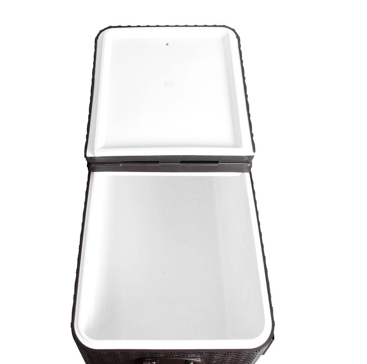 Home Aesthetics 80 Quart Qt Rolling Cooler Ice Chest  Beverage Cart, Dark Brown