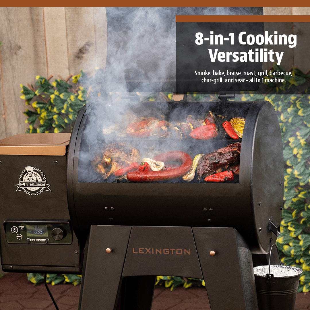 Pit Boss Lexington 500 Sq in Wood Fired Pellet Grill and Smoker – Onyx Series