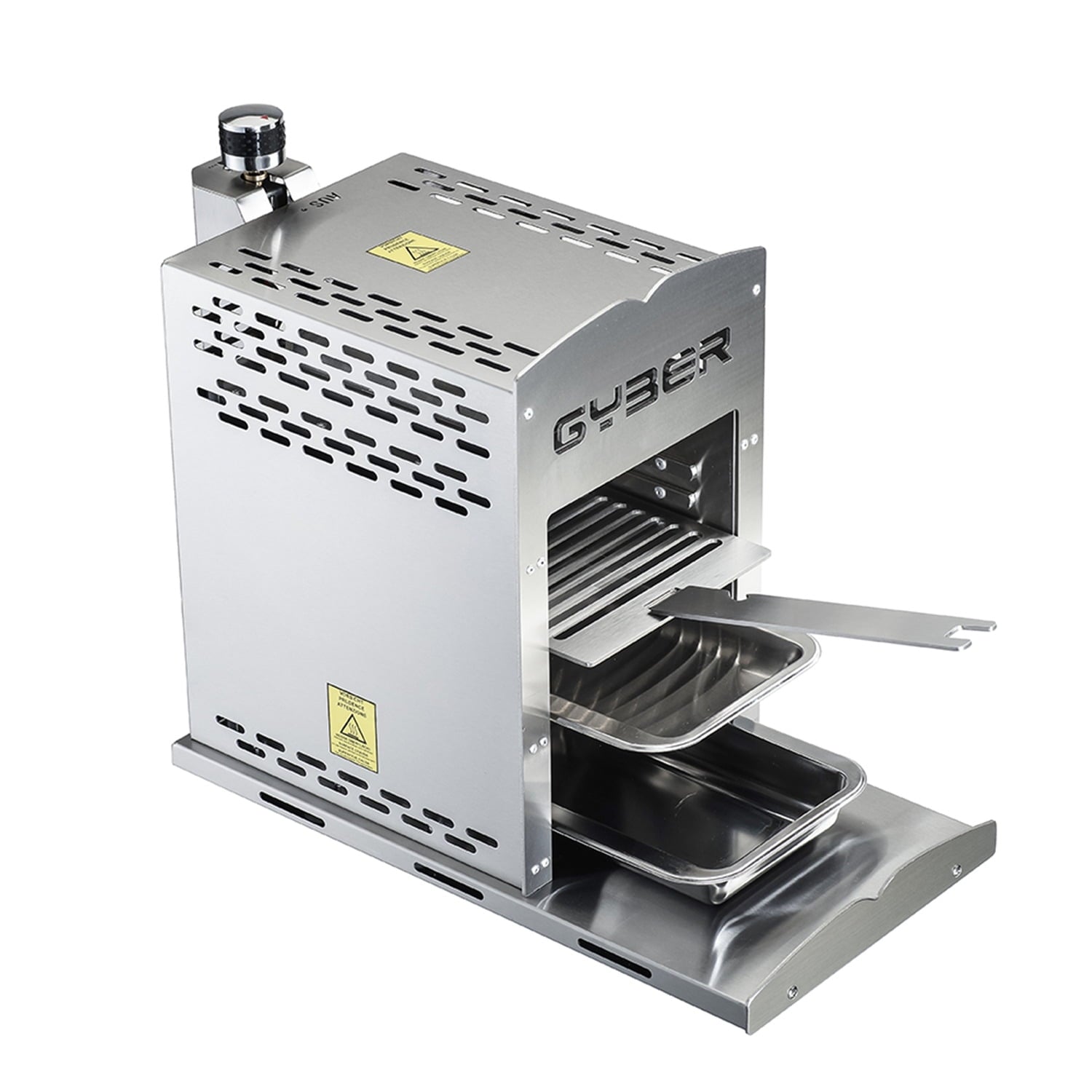 Gas Infrared Grill (Propane) Single, Vertical Cooking and Outdoor Grilling | BBQ Chicken, Steak, Fish, Vegetables | Fast, Efficient Heating Element | Stainless Steel