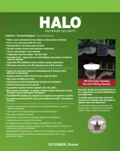 Solar Outdoor LED Twin Head Flood and Security Light 180 Degree Motion Sensor