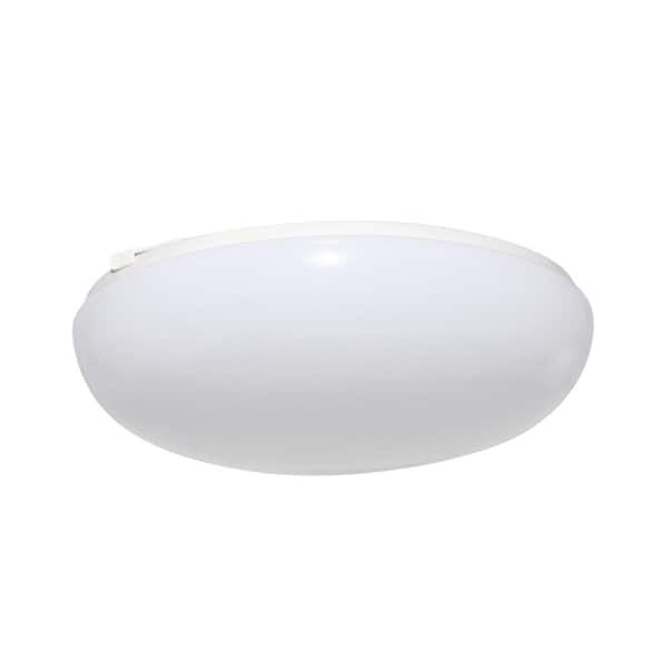 11 in. White LED Low-Profile Residential Round Flush Mount