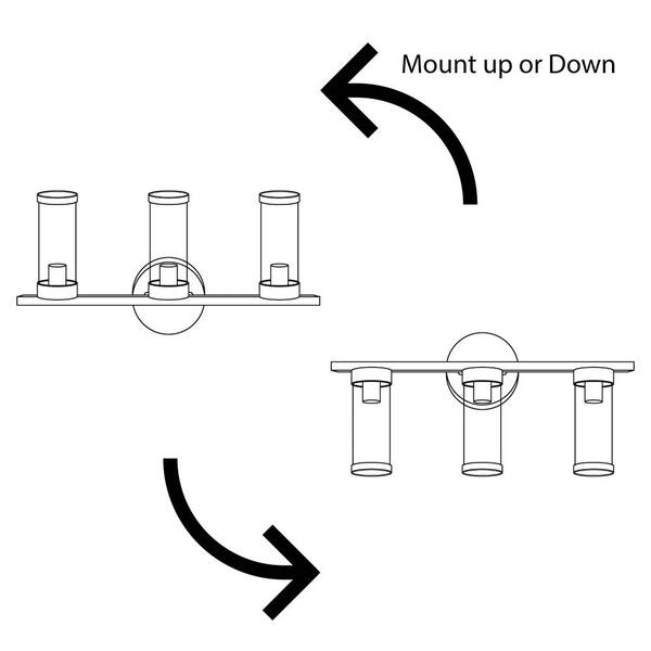 Loveland 16.625 in. 3-Light Brushed Nickel Bathroom Vanity Light Fixture with Clear Glass Shades