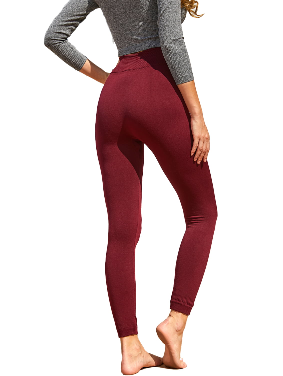 Doublju Womens Fleece Lined High Waist Ankle Length Female Leggings