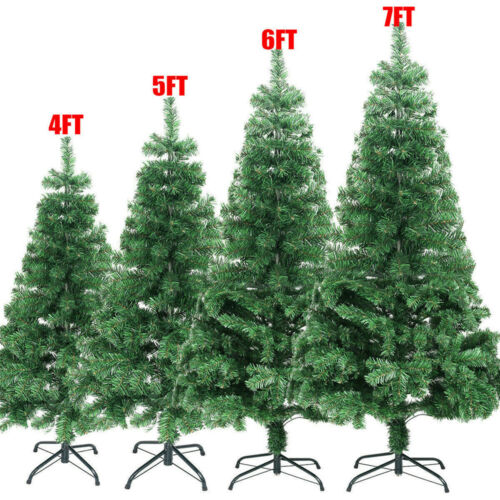Green 4/5/6/7 Feet Tall Christmas Tree W/Stand Holiday Season Indoor Outdoor US