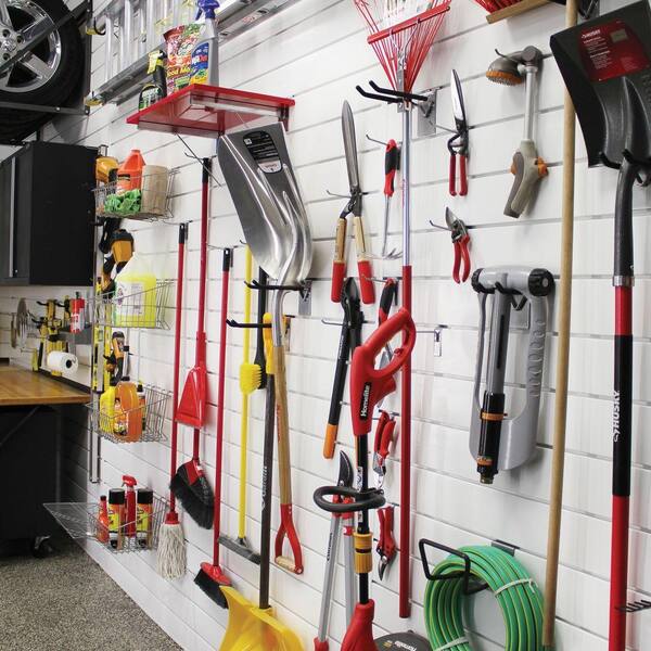 96 in. H x 48 in. W (128 sq. ft.) PVC Slat Wall Panel Set Sandstone (4 panel pack)