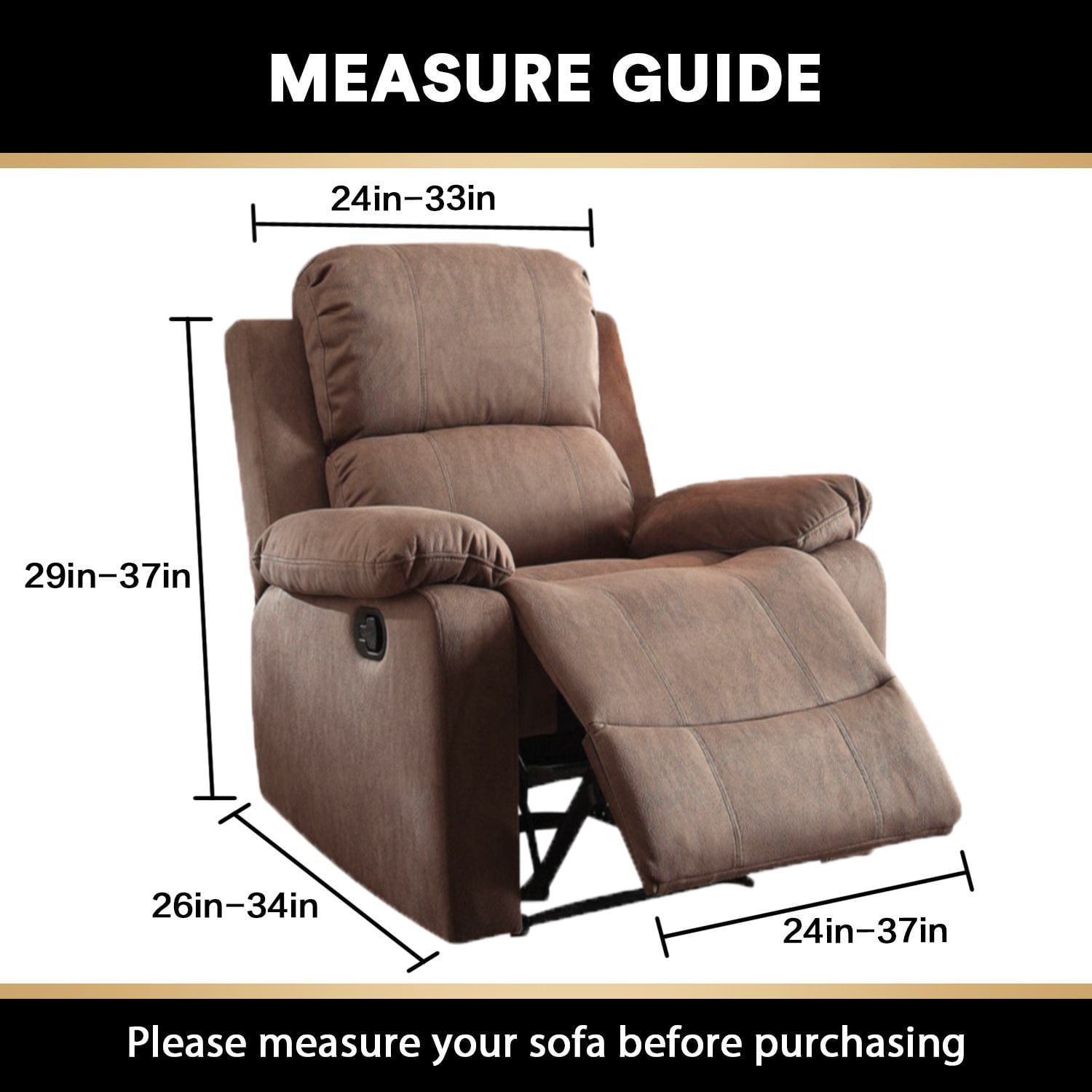 H.VERSAILTEX Stretch Fabric Checked Jacquard Recliner Slipcover, Charcoal Gray