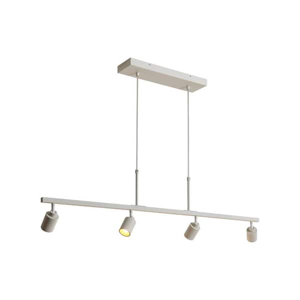 7-Watt, 3000K, 4 Heads, White And Gold, 1960 Lumens Adjustable Hanging LED Fixed Track Pendant