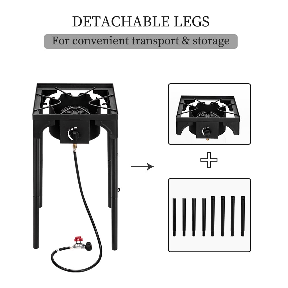 Portable 75,000 BTU Outdoor Single Burner Propane Burner Cooking BBQ Grill