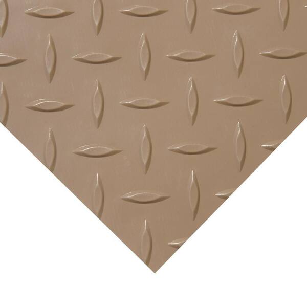 Diamond-Plate Metallic 4 ft. x 10 ft. Beige PVC Flooring (40 sq. ft.)