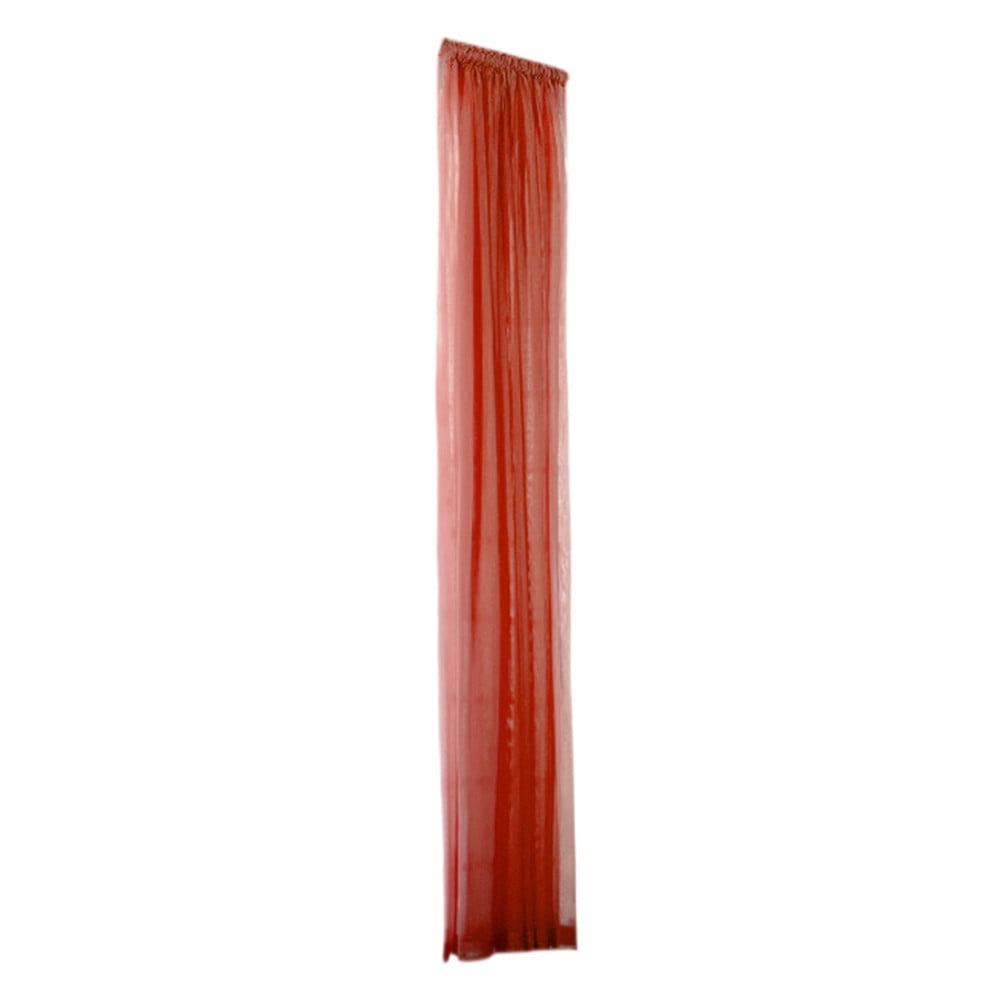 Sheer Window Curtain Panels - Solid Red Panels / Drapes (1-Pack, 32 Wide x 80 inch Long,Red)
