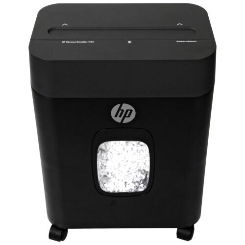 HP Paper Shredder 8 Sheet Micro Cut w/ Pullout Basket & Casters | MC83