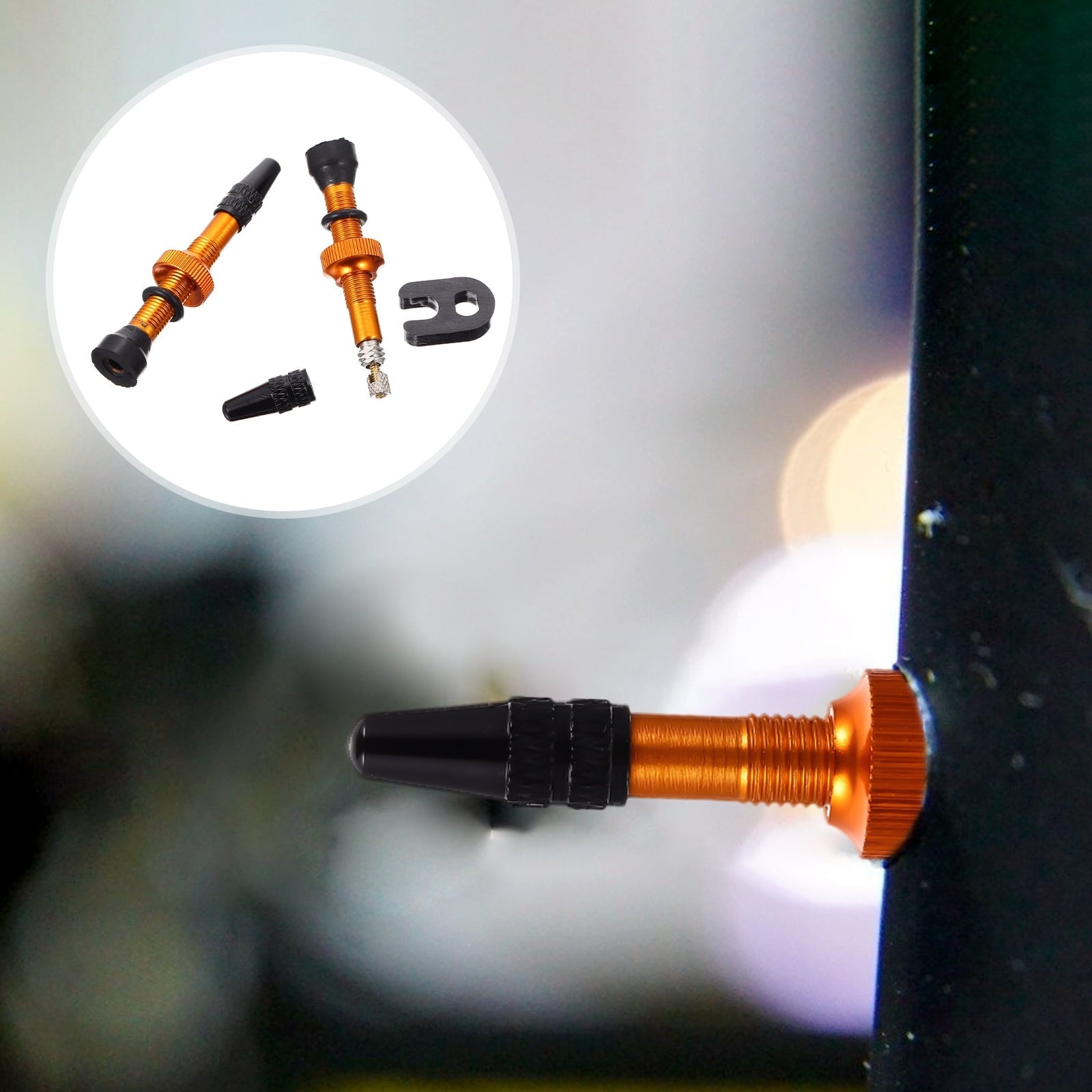 1 Pair Bike Tire Valves Stems Metal Tubeless Valves Stems Bike Tire Valves Stems