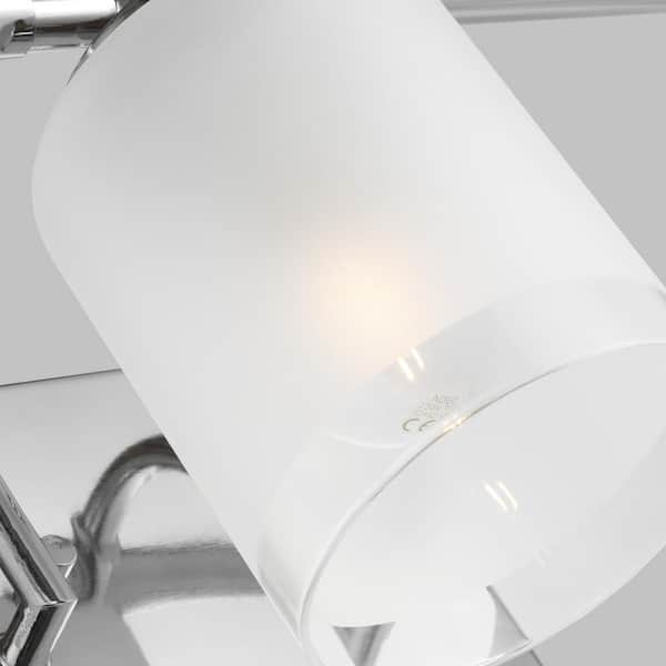 Norwood 24 in. 3-Light Chrome Vanity Light with Clear Highlighted Satin Etched Glass Shades