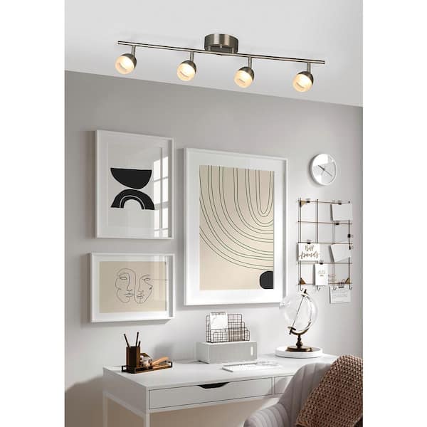 Stella Ferry 2.5 ft. Brushed Nickel Integrated LED Track Lighting Kit