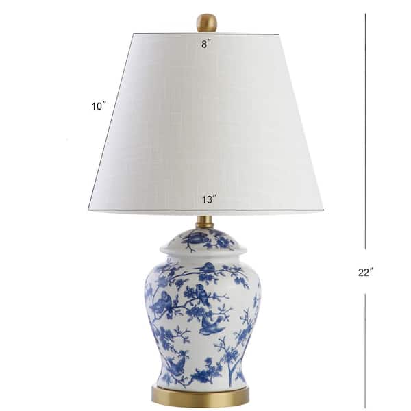 Penelope 22 in. Blue/White Chinoiserie Table Lamp