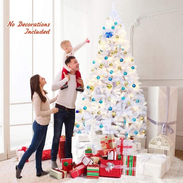 9 ft. White Artificial Christmas Tree Classic Pine Tree PVC Material Thicken Tips
